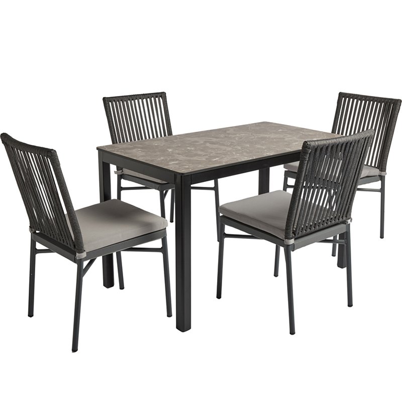 Nobis Furniture - Corda Marble Rectangular Outdoor Dining Set