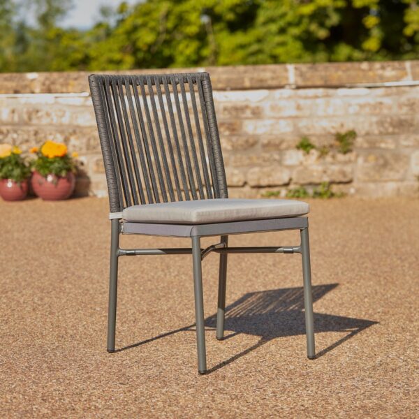 Nobis Furniture - Corda Stacking Outdoor Side Chair - Dark Grey Weave