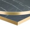Nobis Furniture - 25mm Premium Black Pietra Laminate Table Tops with Gold Effect Edging