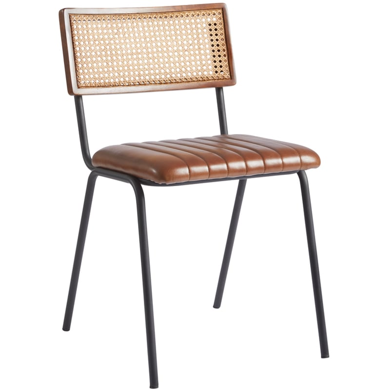 Nobis Furniture - Fleetwood Genuine Pecan Brown Leather Side Chair