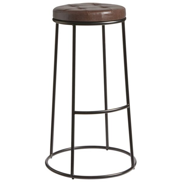 Nobis Furniture - Alfie Stackable Bar Stool with Vintage Brown Seat Pad