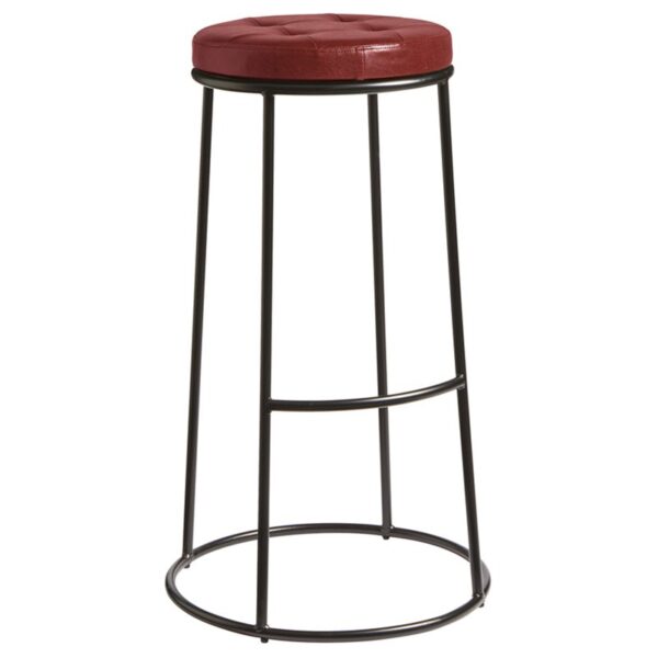 Nobis Furniture - Alfie Stackable Bar Stool with Vintage Red Seat Pad