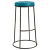 Nobis Furniture - Alfie Stackable Bar Stool with Vintage Teal Seat Pad