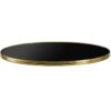 Nobis Furniture - Halo Deluxe Round Outdoor Table Top - Black with Gold Metal Rim