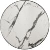Nobis Furniture - Halo Deluxe Round Outdoor Table Top - White Marble with Chrome Metal Rim