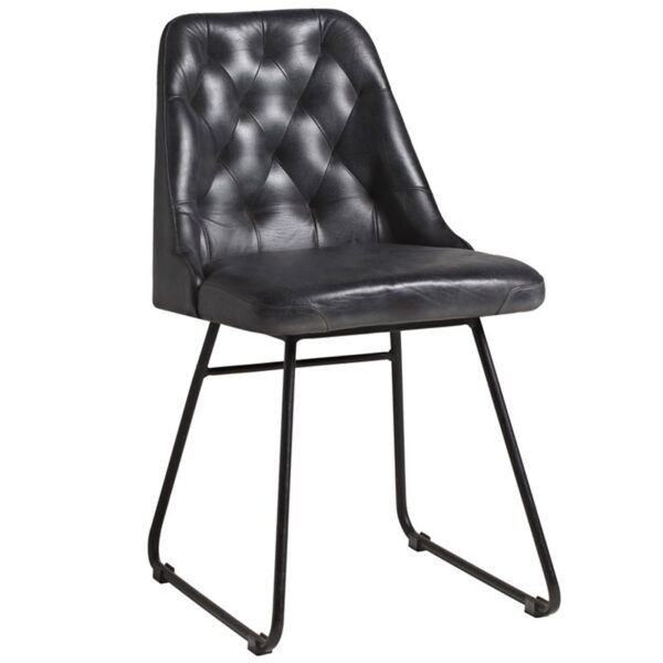 Nobis Furniture - Harland Side Chair - Vintage Black Leather