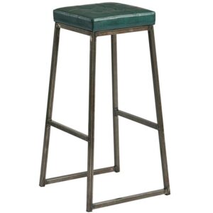 Nobis Furniture - Henry Bar Stool with Vintage Teal Seat Pad
