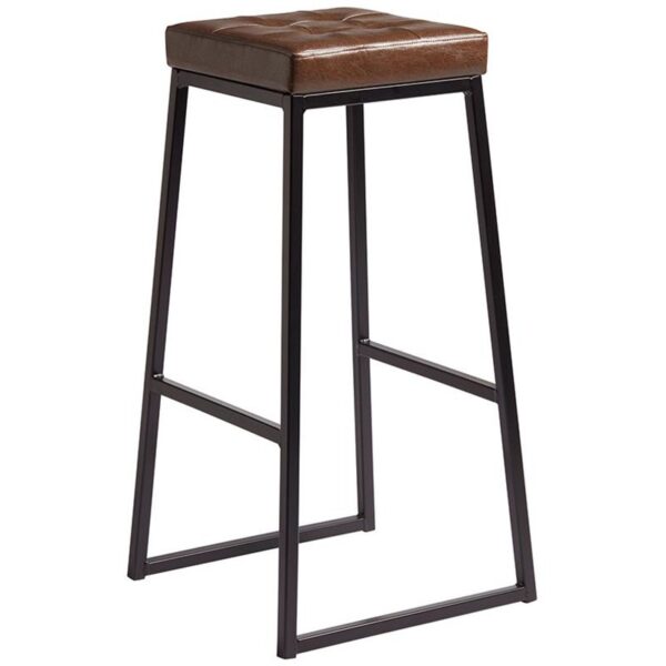 Nobis Furniture - Henry Bar Stool with Vintage Brown Seat Pad