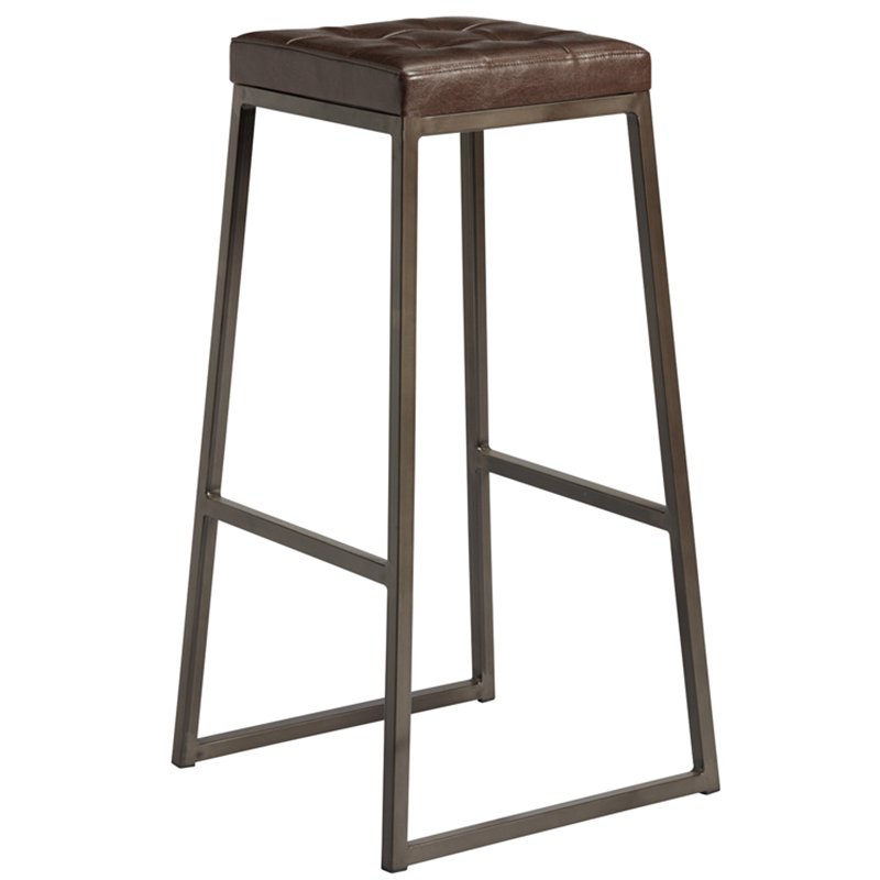 Nobis Furniture - Henry Bar Stool with Vintage Brown Seat Pad
