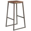 Nobis Furniture - Henry High Stool with Crafted Wooden Seat Pad