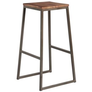 Nobis Furniture - Henry High Stool with Crafted Wooden Seat Pad