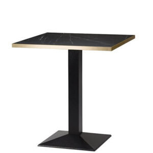Hudson Pyramid Black Marble Gold ABS Edging Laminate Square Dining Table - 3 Sizes