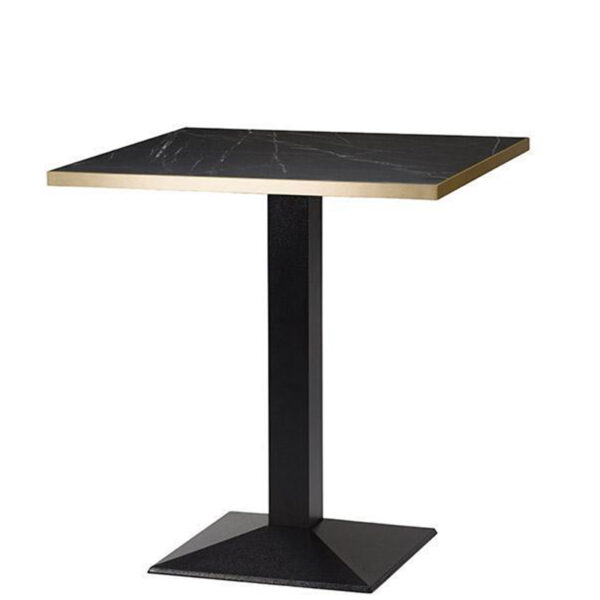 Hudson Pyramid Black Marble Gold ABS Edging Laminate Square Dining Table - 3 Sizes