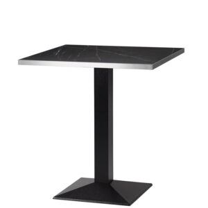 Hudson Pyramid Black Marble Silver Edge Laminate Square Dining Table - 3 Sizes