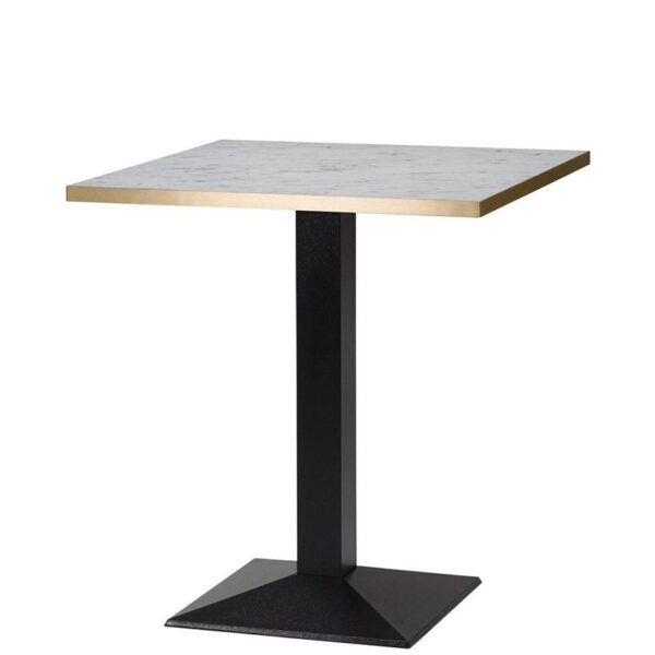Hudson Pyramid White Carrara Marble Laminate Square Dining Table - 3 Sizes