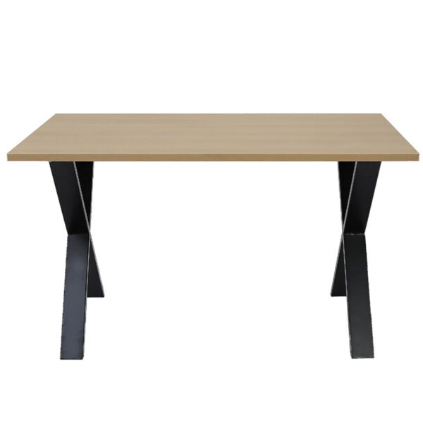 Nobis Furniture Industrial Cross Frame Rectangular Dining Table - 8 Finishes