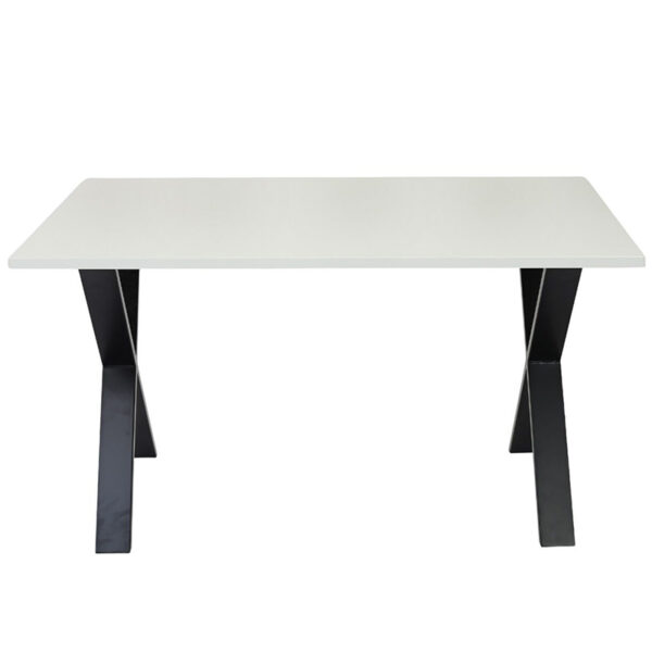 Nobis Furniture Industrial Cross Frame Rectangular Dining Table - 8 Finishes