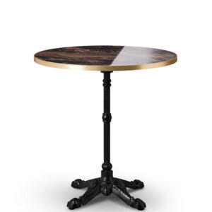 Next Day Kensington Luxury High Gloss Black Marble Laminate Round 2 Seater Dining Table