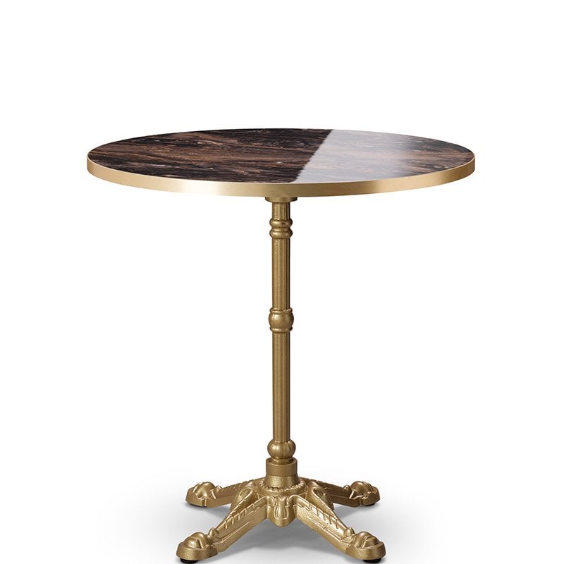 Next Day Knightsbridge Luxury High Gloss Black Marble Laminate Round 2 Seater Dining Table