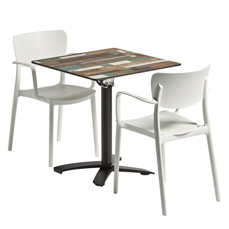 Nobis Furniture - Konya Square Outdoor Dining Set - 2 Seater Arm Chair Set