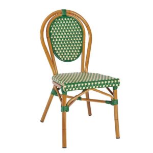 Nobis Furniture - Laguna Outdoor Stacking Side Chair - Green and Cream
