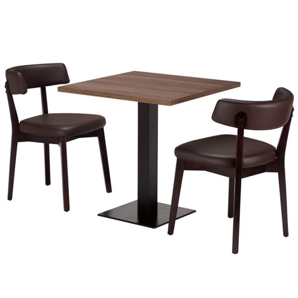 Luca Dark Brown 2 Seater Small Dining Set - Tobacco Pacific Walnut Laminate