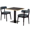Luca Iron Grey 2 Seater Small Dining Set - Black Marble Laminate