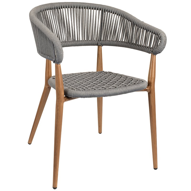 Nobis Furniture - Madrid Rope Weave Outdoor Stacking Arm Chair