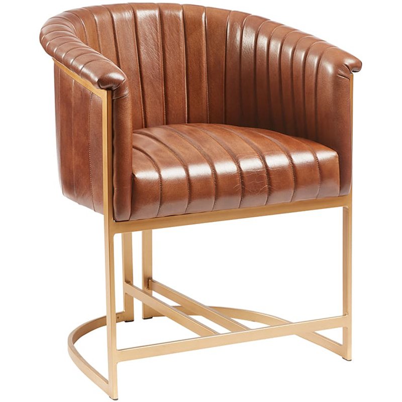 Nobis Furniture - Mayfair Arm Chair - Genuine Pecan Brown Leather