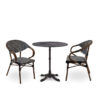 Nobis Furniture - Next Day Emily Metallic Anthracite Ultra HP Laminate Round Outdoor Dining Set - 2 Seater Side Chair Set