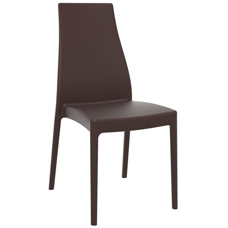 Nobis Furniture - Mirage High Back Outdoor Stacking Side Chair - Brown