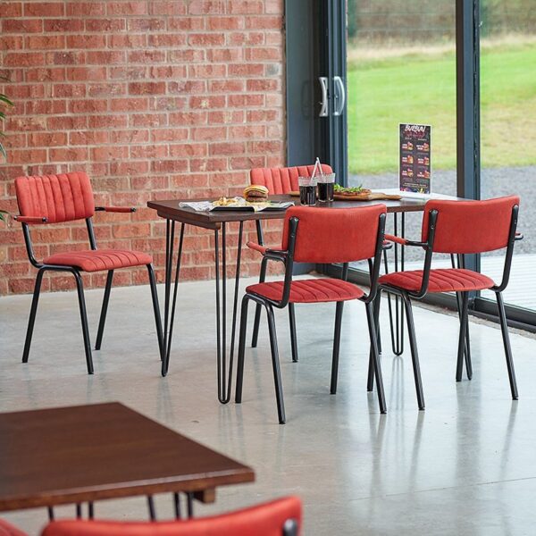 NEXT DAY Nashville Hairpin Walnut 4 Seater Rectangular Dining Set