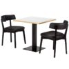 Luca Black 2 Seater Small Dining Set -White Marble Laminate