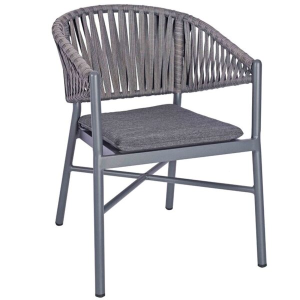 Nobis Furniture - Sunset Stacking Outdoor Arm Chair - Grey