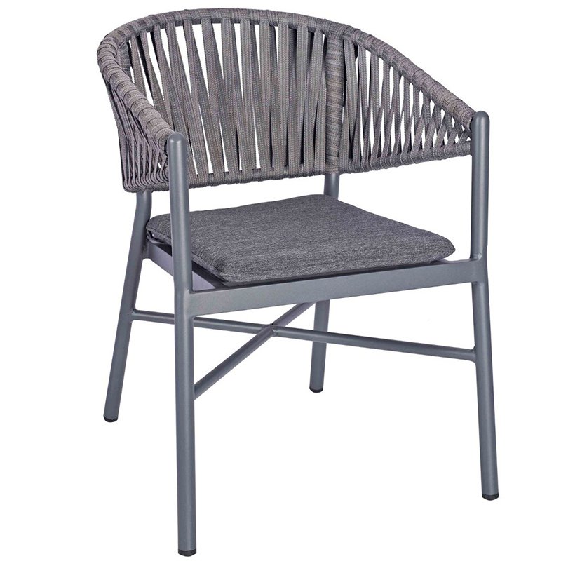 Nobis Furniture - Sunset Stacking Outdoor Arm Chair - Grey