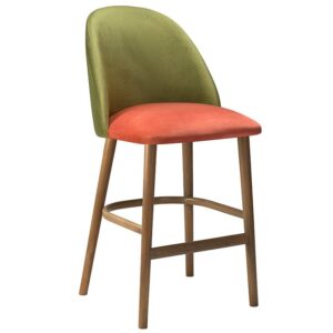 Nobis Furniture - AMELIA CURVED BACK FULLY UPHOLSTERED BAR STOOL - MADE TO ORDER