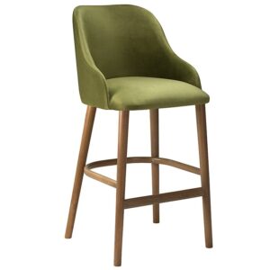 Nobis Furniture - AMELIA CURVED BACK FULLY UPHOLSTERED BAR ARM STOOL - MADE TO ORDER