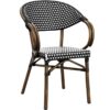 Nobis Furniture - Panda Weave Stacking Armchair in Black & White - Premium Outdoor Seating