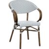 Nobis Furniture - Panda Weave Stacking Armchair in Pacific Blue & White - Premium Outdoor Seating
