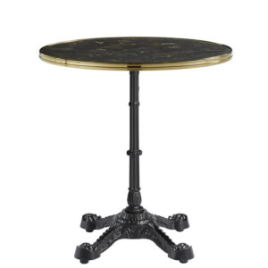 Parisian Cafe Complete Self-Levelling Round Dining Table - Black Marble - Two Sizes