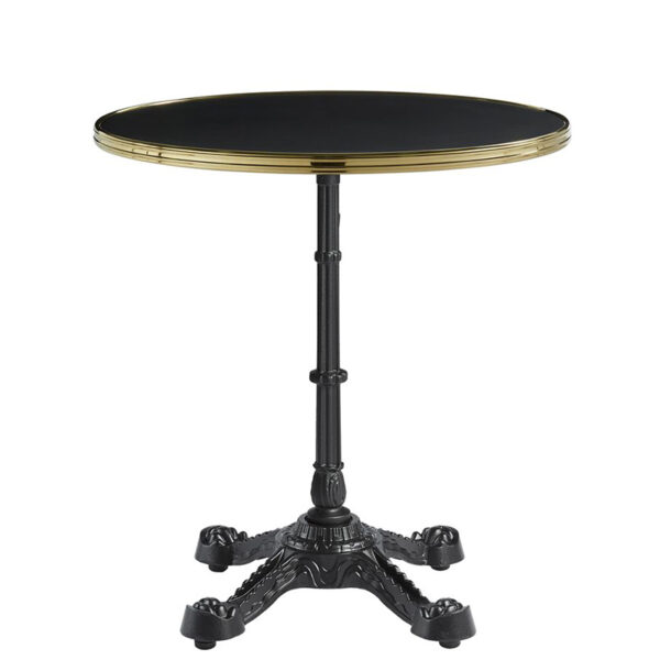 Parisian Cafe Complete Self-Leveling Round Dining Table - Black - Two Sizes