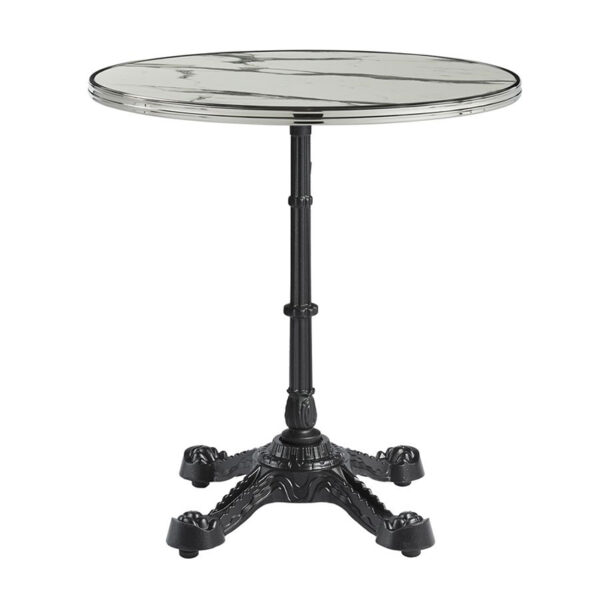 Parisian Cafe Complete Self-Levelling Round Dining Table - Carrara - Two Sizes