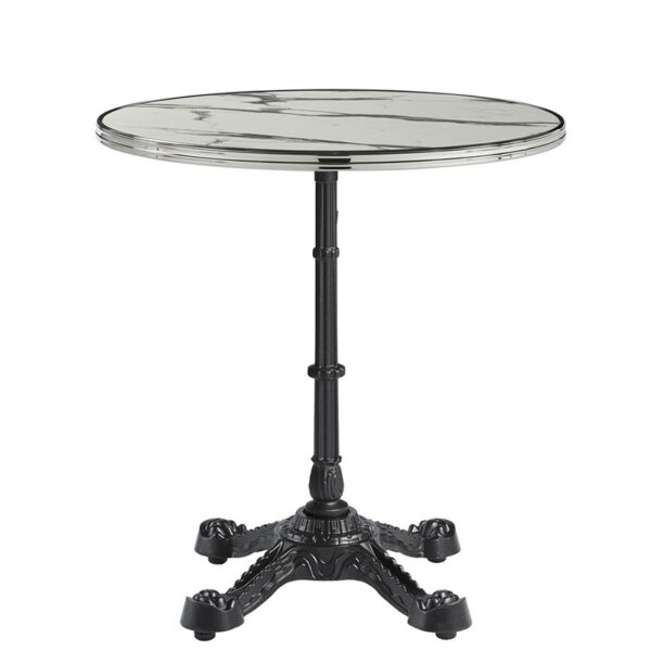 Parisian Cafe Complete Self-Levelling Round Dining Table - Carrara - Two Sizes