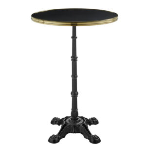 Parisian Cafe Complete Self-Levelling Round Poseur Table - Black - Two Sizes