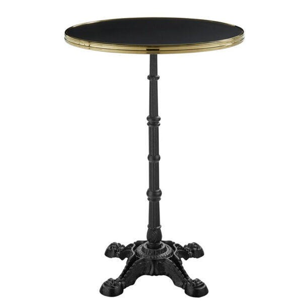 Parisian Cafe Complete Self-Levelling Round Poseur Table - Black - Two Sizes