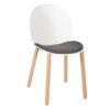 Nobis Furniture - Pip Multi-Purpose Polypropylene Chair with Upholstered Seat - White & Grey