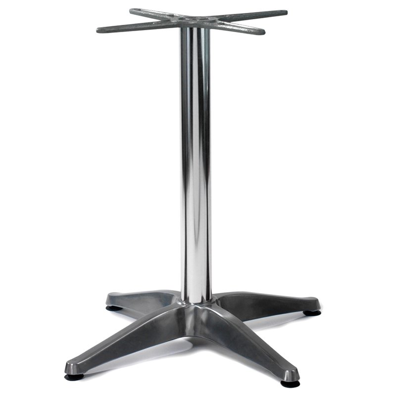 Nobis Furniture - Polished Aluminium Outdoor Cruciform Table Base - Dining Height