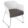 Nobis Furniture - Poppy Polished Skid Frame Leg Arm Chair - White
