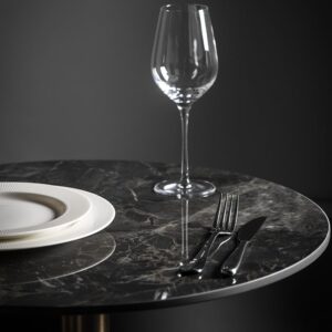 Nobis Furniture - Table Tops - Elegant Portoro Marble High Gloss Ceramic Table Tops - 700mm Round