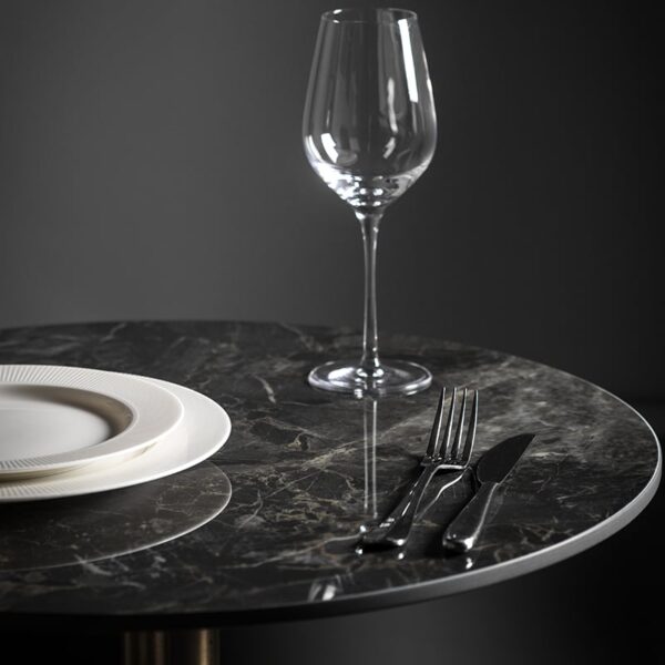 Nobis Furniture - Table Tops - Elegant Portoro Marble High Gloss Ceramic Table Tops - 800mm Round